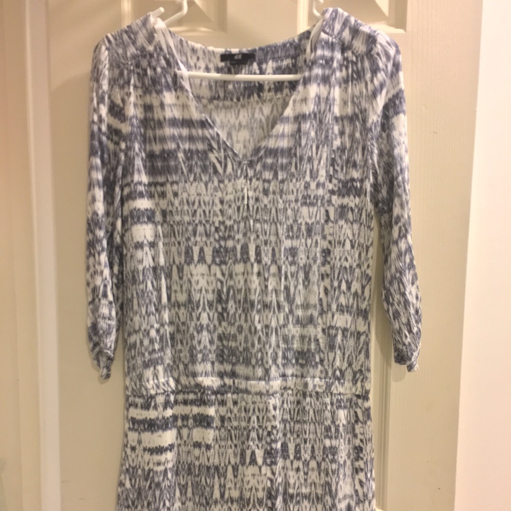 H&M blue and white dress